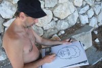 Karikatura - portrét - bodypaiting